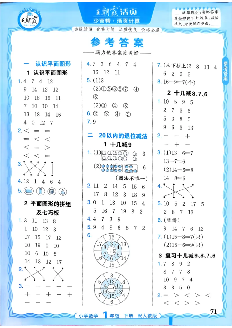 一下数学人教版_2026春小学教辅大合集_8-26春《王朝霞》系列_01.2026春WZX活页计算、活页默写语文、数学、英语人教1-6年下册_数学1-6
