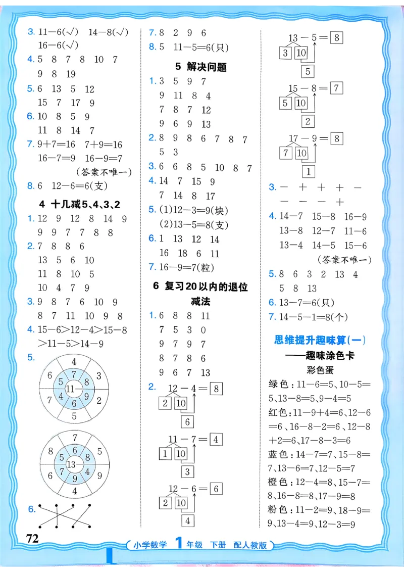 一下数学人教版_2026春小学教辅大合集_8-26春《王朝霞》系列_01.2026春WZX活页计算、活页默写语文、数学、英语人教1-6年下册_数学1-6