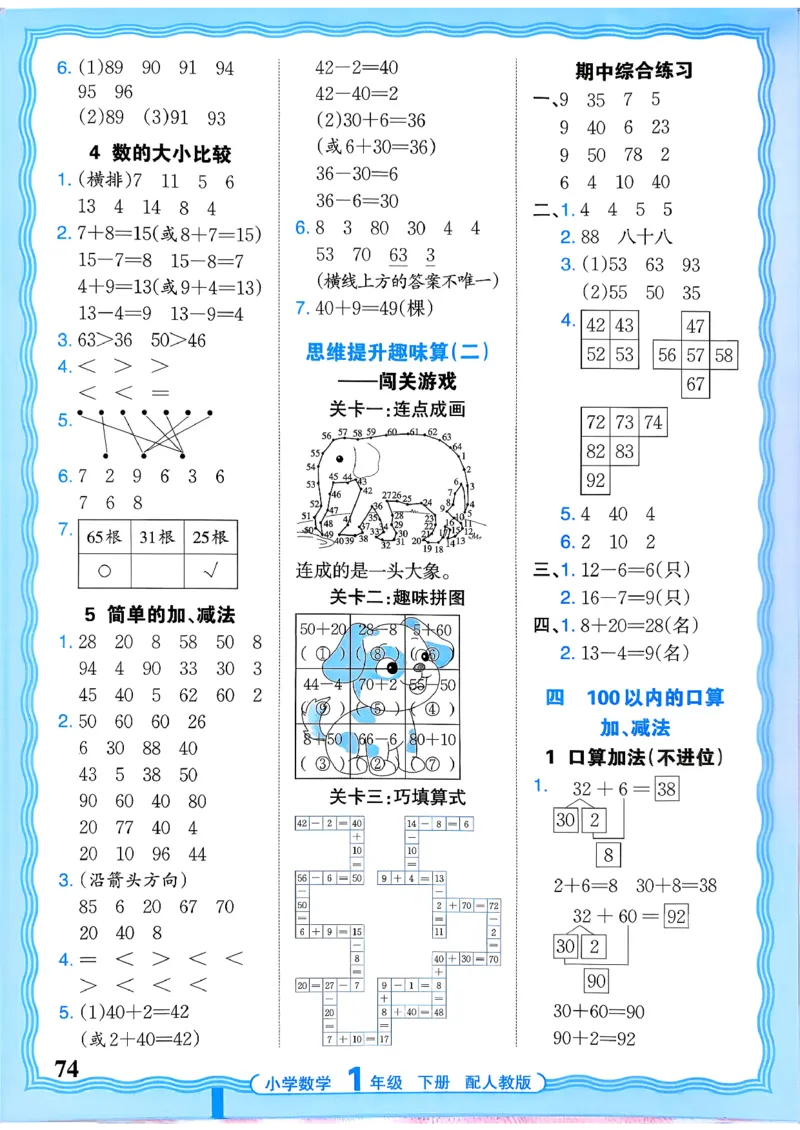 一下数学人教版_2026春小学教辅大合集_8-26春《王朝霞》系列_01.2026春WZX活页计算、活页默写语文、数学、英语人教1-6年下册_数学1-6