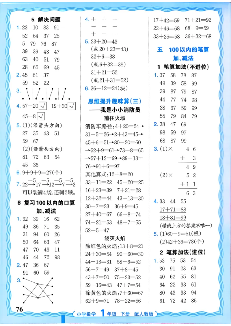 一下数学人教版_2026春小学教辅大合集_8-26春《王朝霞》系列_01.2026春WZX活页计算、活页默写语文、数学、英语人教1-6年下册_数学1-6