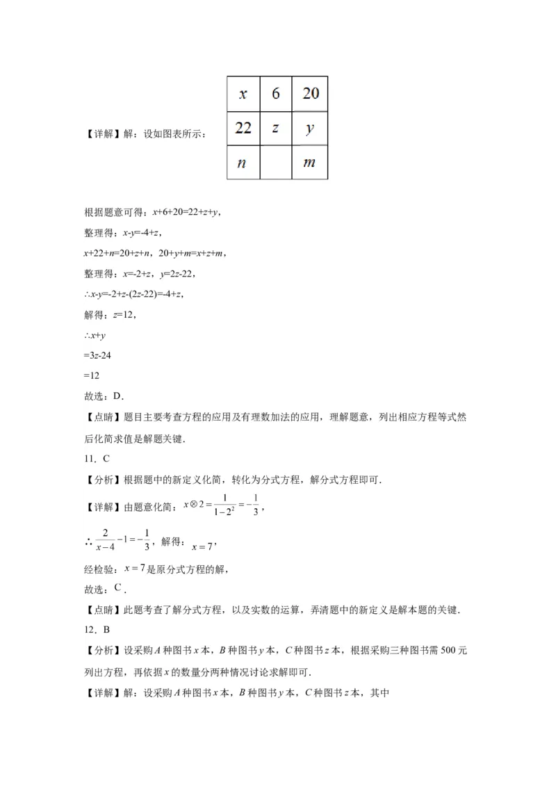 模块三思想全把握专题3方程思想2024年中考数学二轮专题复习训练（含解析）_中考复习资料_语数英物化_2数学中考复习_2024年中考复习资料_二轮复习