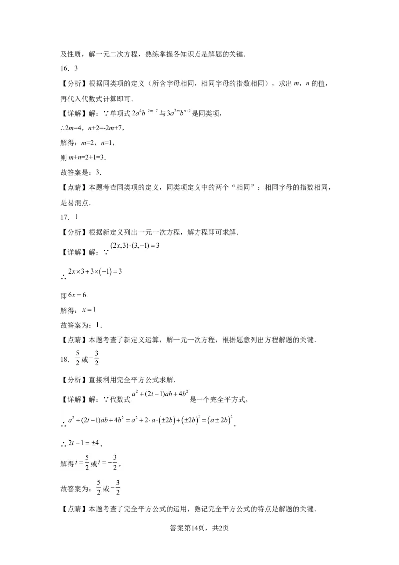 模块三思想全把握专题3方程思想2024年中考数学二轮专题复习训练（含解析）_中考复习资料_语数英物化_2数学中考复习_2024年中考复习资料_二轮复习