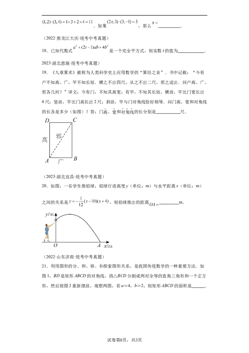 模块三思想全把握专题3方程思想2024年中考数学二轮专题复习训练（含解析）_中考复习资料_语数英物化_2数学中考复习_2024年中考复习资料_二轮复习