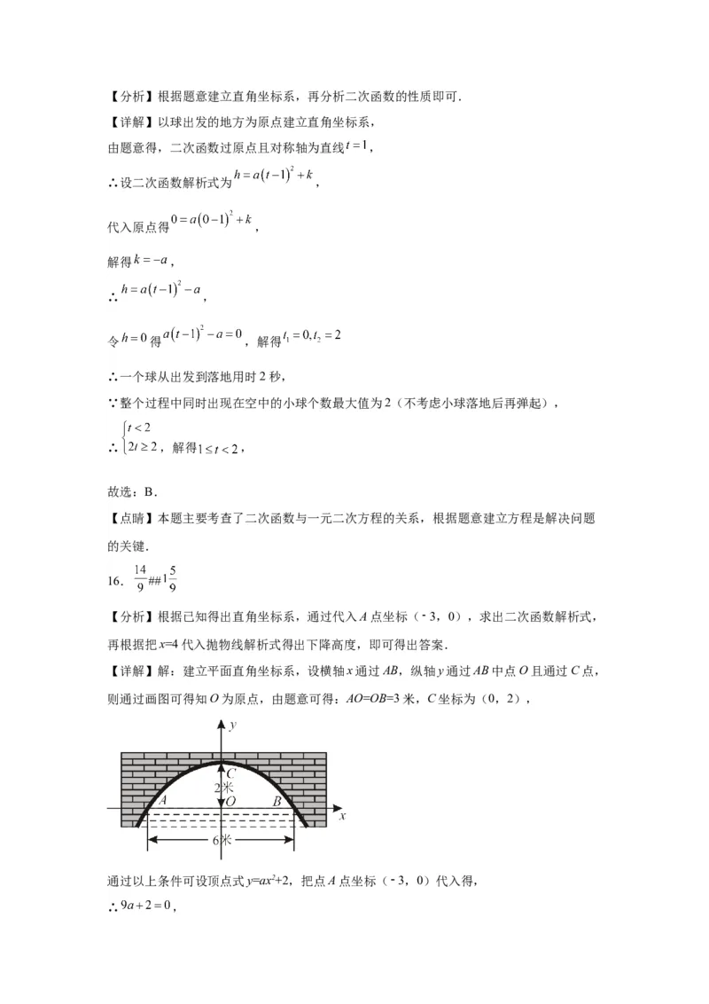 模块二知识全整合专题3函数及其图像第9讲二次函数的实际应用（含解析）2024年中考数学二轮专题复习训练_中考复习资料_语数英物化_2数学中考复习_2024年中考复习资料_二轮复习