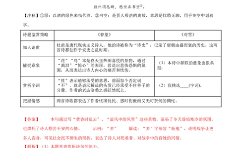 第01讲家国情怀&middot;赤子之心（《春望》《过零丁洋》《满江红》《观沧海》）（专题训练）（解析版）_中考复习资料_语数英物化_1语文中考复习_2026年中考复习（更新中）