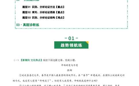 第03讲论证方法、思路与结构（专项训练）（原卷版）_中考复习资料_语数英物化_1语文中考复习_2026年中考复习（更新中）_2026年中考语文一轮复习讲练测（全国通用）