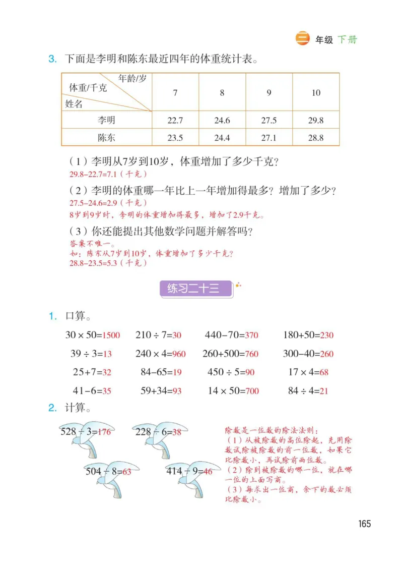 博小优课堂笔记三年级下册数学_小学《课堂笔记》数学语文英语1-6年级下册_小学数学《课堂笔记》1-6年级下册（26春）
