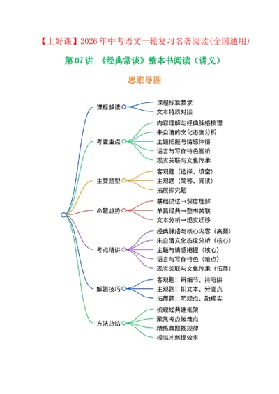 第07讲《经典常谈》整本书阅读(讲义）-2026年中考语文一轮复习名著阅读(全国通用)_中考复习资料_语数英物化_1语文中考复习_2026年中考复习（更新中）_2026年中考语文一轮复习名著阅读