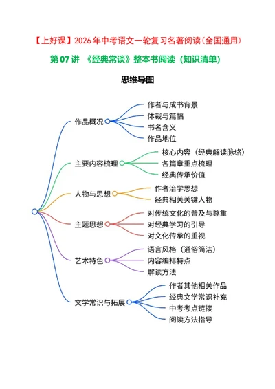 第07讲《经典常谈》整本书阅读(清单）-2026年中考语文一轮复习名著阅读(全国通用)_中考复习资料_语数英物化_1语文中考复习_2026年中考复习（更新中）_2026年中考语文一轮复习名著阅读