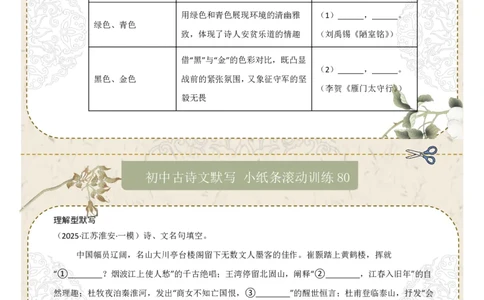 理解型默写（原卷版）_中考复习资料_语数英物化_1语文中考复习_2026年中考复习（更新中）_2026年中考语文一轮复习讲练测（全国通用）