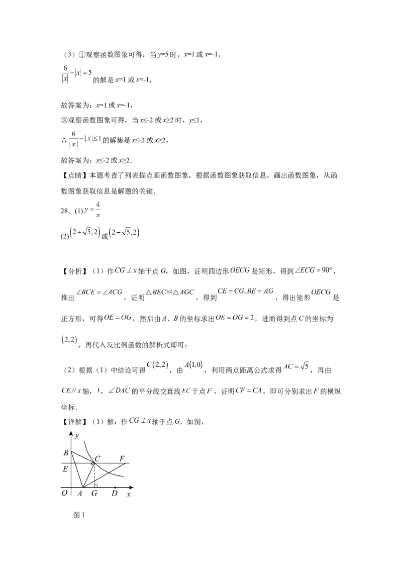 模块二知识全整合专题3函数及其图像第4讲反比例函数（含解析）2024年中考数学二轮专题复习训练_中考复习资料_语数英物化_2数学中考复习_2024年中考复习资料_二轮复习