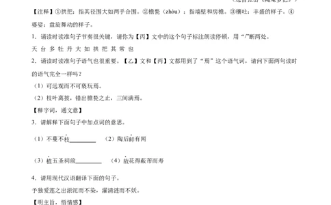 第03讲托物言志&middot;品格自现（《陋室铭》《爱莲说》）（专题训练）（解析版）_中考复习资料_语数英物化_1语文中考复习_2026年中考复习（更新中）