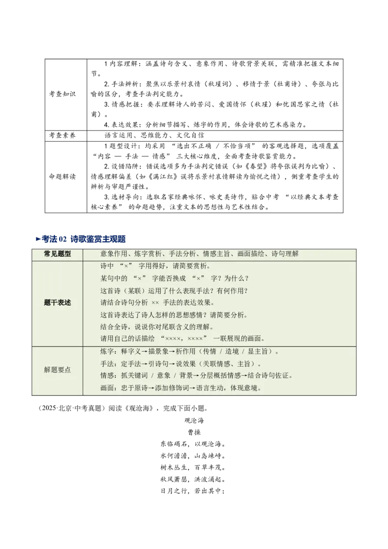 第01讲家国情怀&middot;赤子之心（《春望》《过零丁洋》《满江红》《观沧海》）（复习讲义）（原卷版）_中考复习资料_语数英物化_1语文中考复习_2026年中考复习（更新中）