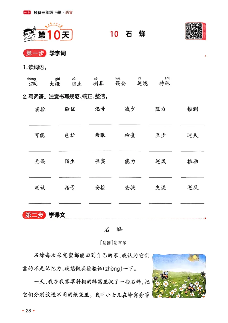 三年级语文下册人教版26春《一本预备》_2026春小学教辅大合集_4-26春《一本》系列_26春《一本预备》系列_26春语文人教版《一本预备》下册_三年级语文下册人教版26春《一本预备》