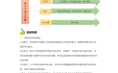 模块二知识全整合专题1数与式第2讲整式与因式分解（含解析）2024年中考数学二轮专题复习训练_中考复习资料_语数英物化_2数学中考复习_2024年中考复习资料_二轮复习