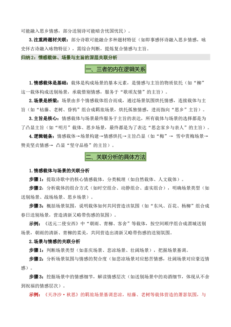 清单02古诗词鉴赏之情感主旨（3张思维导图+15个核心考点+4个重难点+1个解题方法+4类题型方法突破+4类易错点提示5类题型解析+4个速记要点）（知识清单）原卷版_中考复习资料_语数英物化