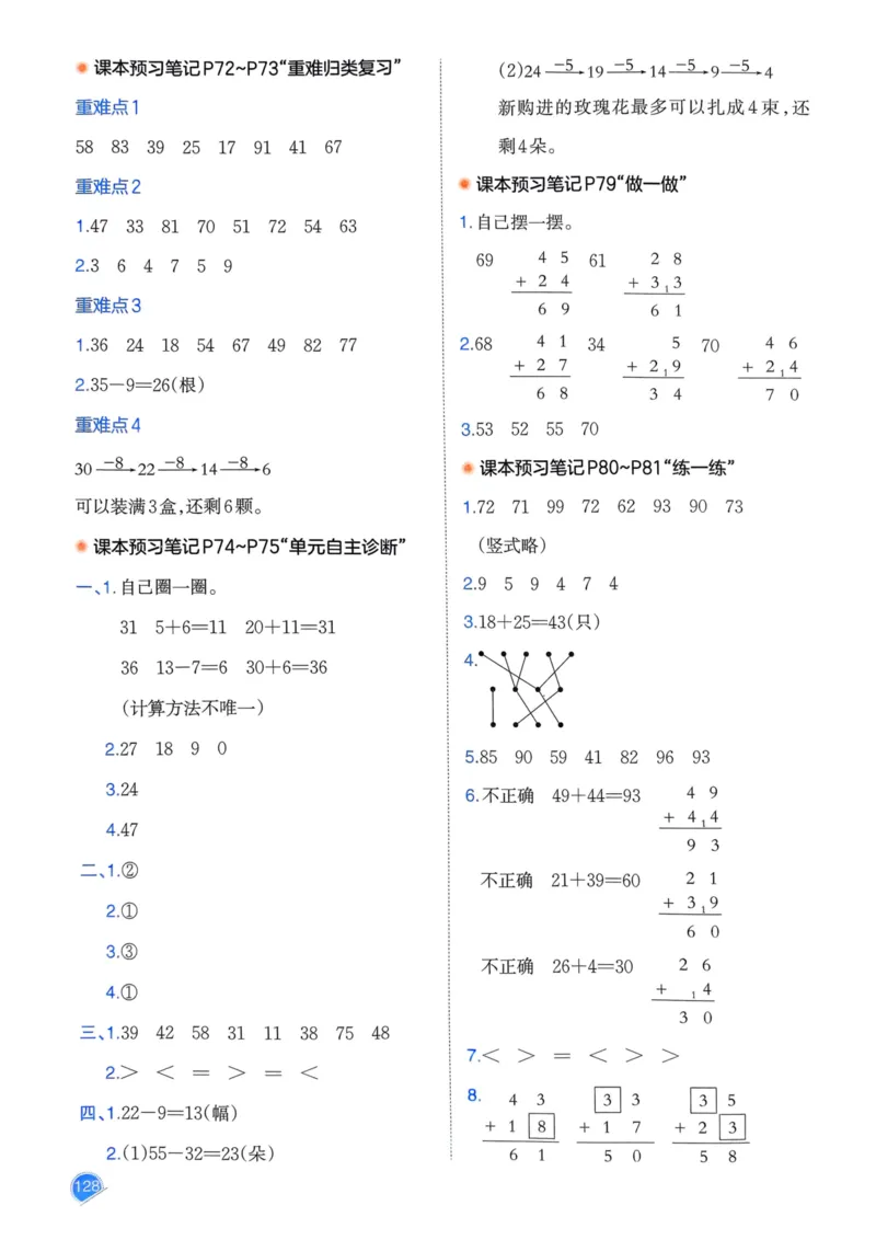 一年级数学下册人教版25春《一本预习笔记》_2026春小学教辅大合集_4-26春《一本》系列_26春《一本预习笔记》系列_26春人教版数学《一本预习笔记》下册