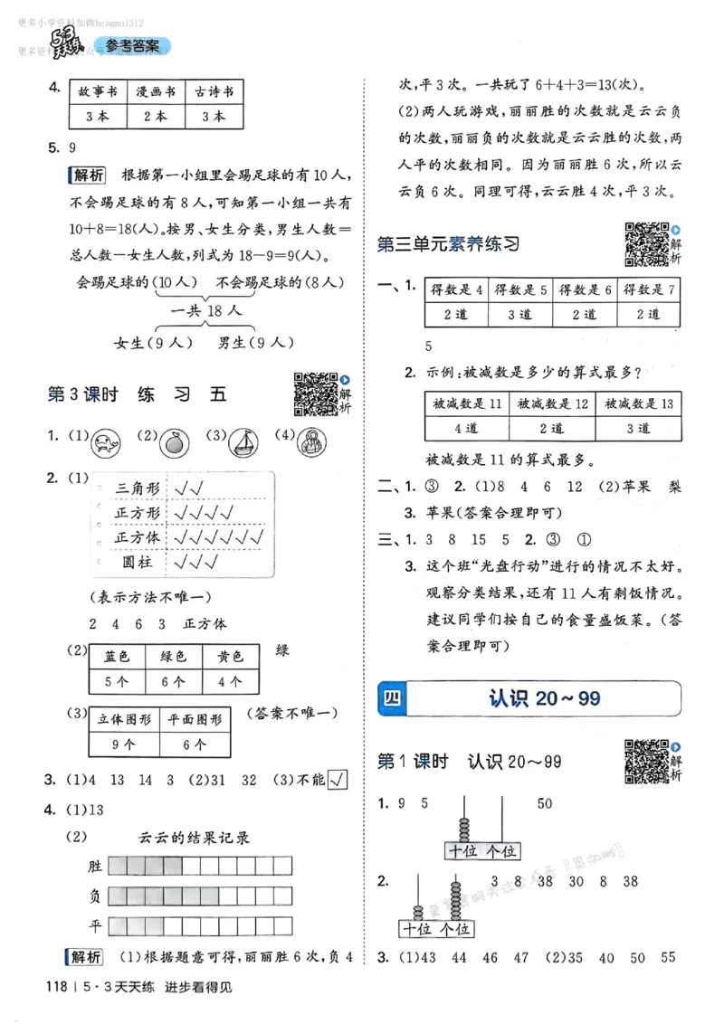 一年级数学下册苏教版25春《53天天练》答案_2026春小学教辅大合集_7-26春《53天天练》系列_26春《53天天练》数学_2025春苏教版数学1-6年级下册《53天天练》_25春53天天练苏教数学1下