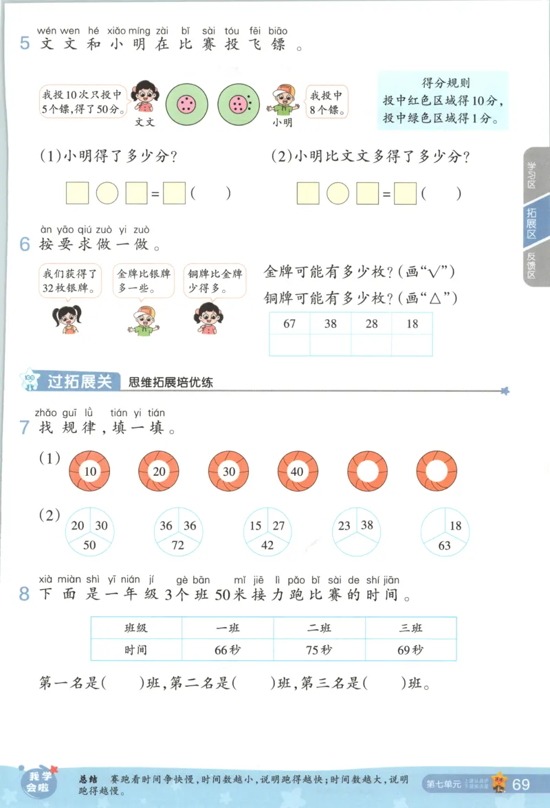主书_2026春小学教辅大合集_5-26春《天星教育》系列_26春《一遍过》人教版数学1-6年级下册_26春一遍过人教数学1下