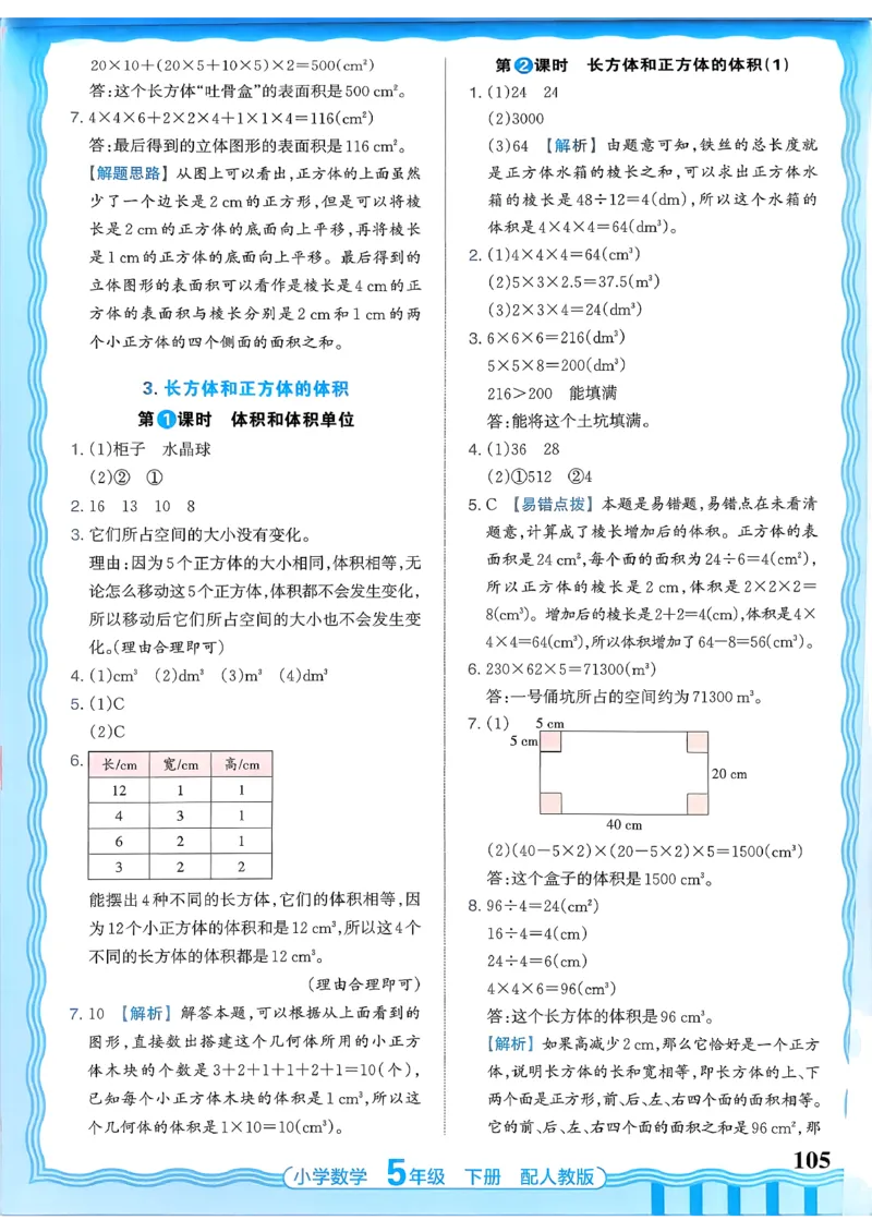 数学人教王朝霞活页同步练习册5下_2026春小学教辅大合集_8-26春《王朝霞》系列_02.2026春WZX活页同步练习册_26春数学人教