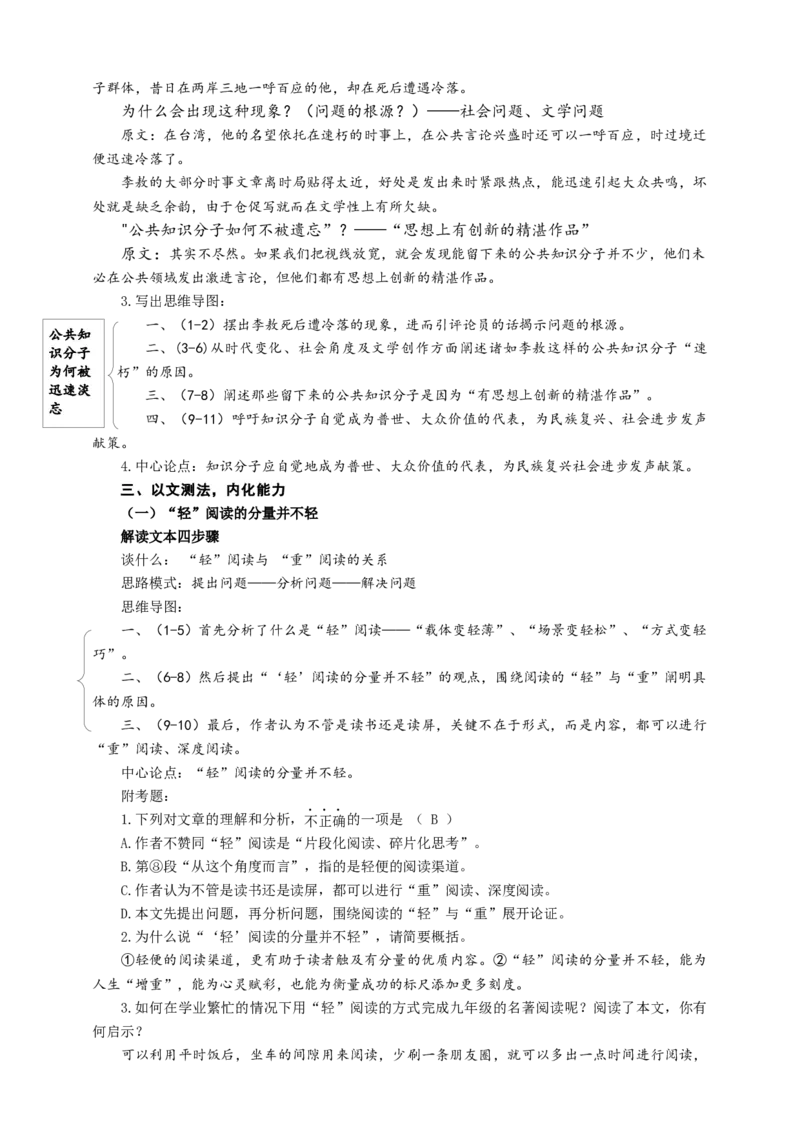 语文中考层递式论证结构专题复习教学设计_中考复习资料_语数英物化_1语文中考复习_2025年中考资料_备考2025中考语文二轮专项复习课件+教案+导学案