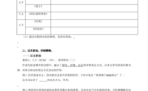 语文中考文学类文本表达方式专题复习导学案_中考复习资料_语数英物化_1语文中考复习_2025年中考资料_备考2025中考语文二轮专项复习课件+教案+导学案