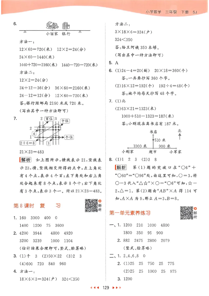 苏教数学答案3下_2026春小学教辅大合集_7-26春《53天天练》系列_26春《53天天练》数学_2025春苏教版数学1-6年级下册《53天天练》_25春53天天练苏教数学3下