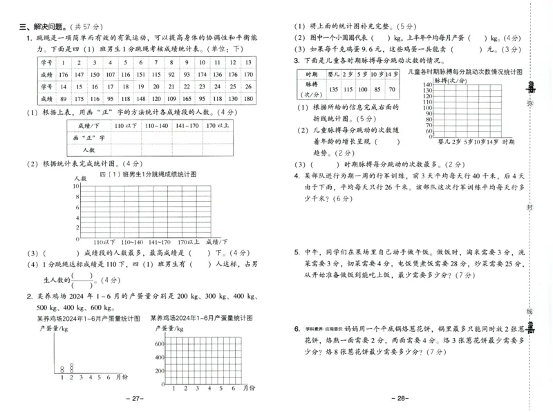 综合应用创新题典中点数学四年级下册北师大版_2026春小学教辅大合集_6-26春《典中点》系列_26春《典中点》数学北师版（完整版）_数学《典中点》北师大25春