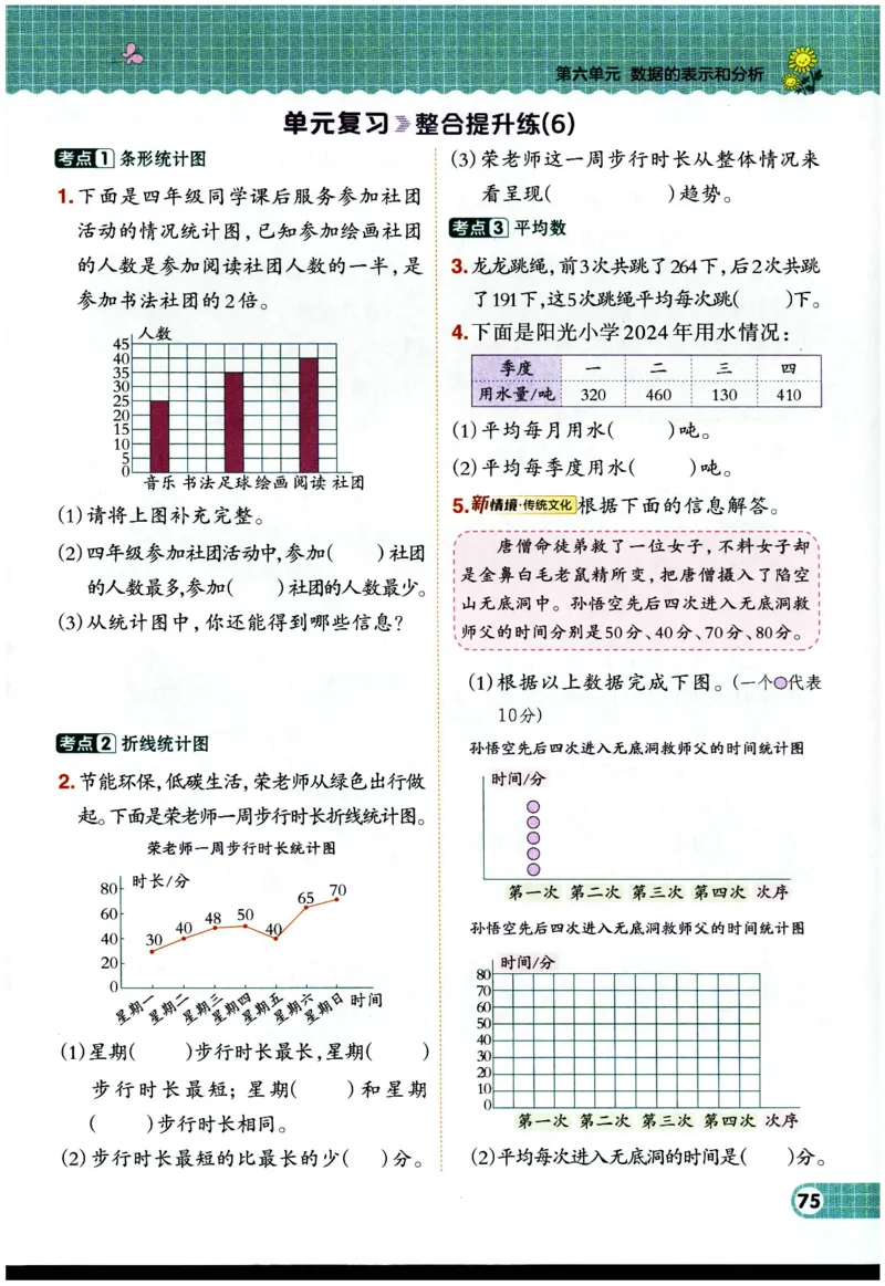 综合应用创新题典中点数学四年级下册北师大版_2026春小学教辅大合集_6-26春《典中点》系列_26春《典中点》数学北师版（完整版）_数学《典中点》北师大25春