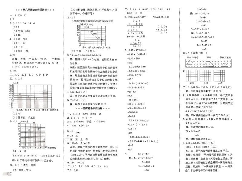 综合素质达标试卷_2026春小学教辅大合集_6-26春《典中点》系列_26春《典中点》数学北师版（完整版）_26春典中点四年级数学下（BS版）_2026春《典中点》数学北师版4下(1)