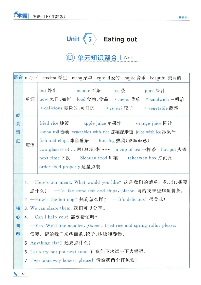 学霸英语四下_2026春小学教辅大合集_9-26春《经纶学霸》系列_26春《五星学霸》语数英系列_26春《五星学霸》英语译林3-6年级下册_26春《五星学霸》英语译林4下