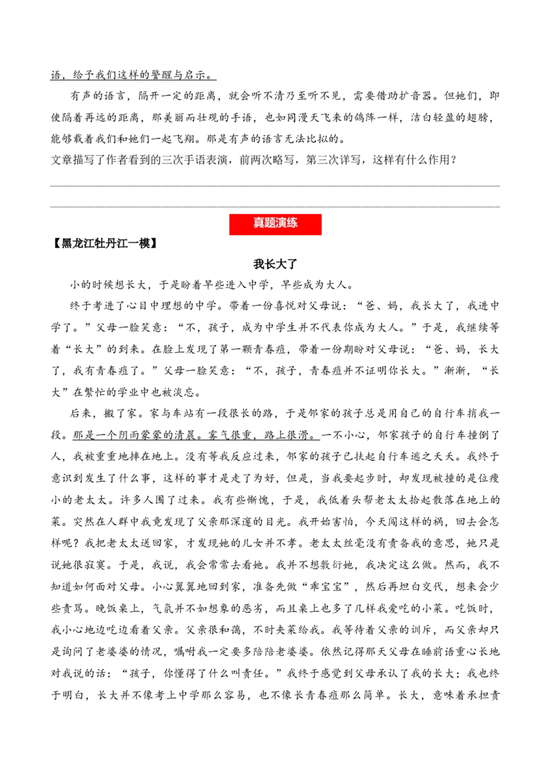 记叙性文章第20问原卷版-备战2026中考语文阅读文法剖析演练_中考复习资料_语数英物化_1语文中考复习_2026年中考复习（更新中）_备战2026中考语文阅读文法剖析演练