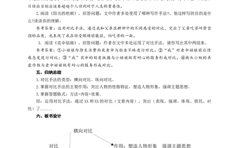 语文中考小说中的对比手法专题复习教学设计_中考复习资料_语数英物化_1语文中考复习_2025年中考资料_备考2025中考语文二轮专项复习课件+教案+导学案