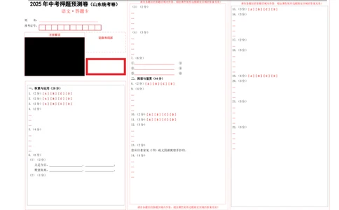 语文（山东统考卷）（答题卡）_中考复习资料_语数英物化_1语文中考复习_赠送：2025中考模拟题_2025年语文押题预测_语文（山东统考卷）-2025年中考押题预测卷