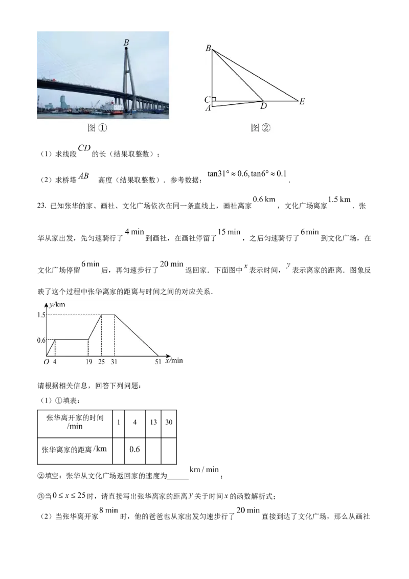 精品解析：2024年天津市中考数学试题（原卷版）_new_中考复习资料_语数英物化_2数学中考复习_2025中考复习资料_中考真题（近三年）_2024中考数学真题