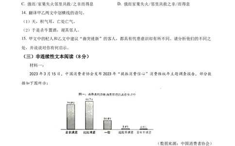 精品解析：2023年湖南省郴州市中考语文真题（原卷版）_new_中考复习资料_语数英物化_1语文中考复习_2025年中考资料_中考真题（近三年）_2023中考语文真题