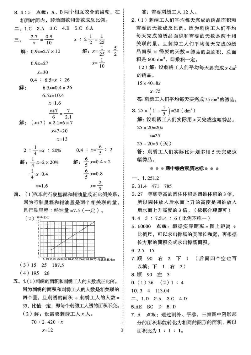 综合素质达标试卷（A4)_2026春小学教辅大合集_6-26春《典中点》系列_26春《典中点》数学北师版（完整版）_26春典中点六年级数学下（BS版）_2026春《典中点》数学北师版6下