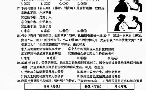 A类2025学年第一学期高二期末质量评价题库政治_2026年02月高二试卷_260208浙江省温州市2025-2026学年高二上学期期末（A卷+B卷）（全）_浙江省温州市2025-2026学年高二上学期期末试题A卷