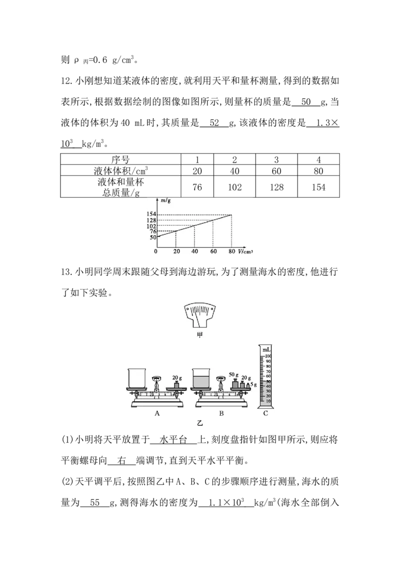 第七讲　质量与密度_中考复习资料_语数英物化_4物理中考复习_2026年中考复习（更新中）_2026年中考物理一轮复习(1)