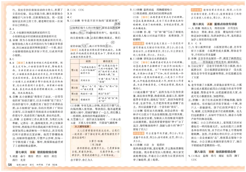 四下语文王朝霞培优100分_2026春小学教辅大合集_8-26春《王朝霞》系列_04.2026春WZX培Y100分数学语文人教1-6年级下册_语文《王朝霞培优100分》26春