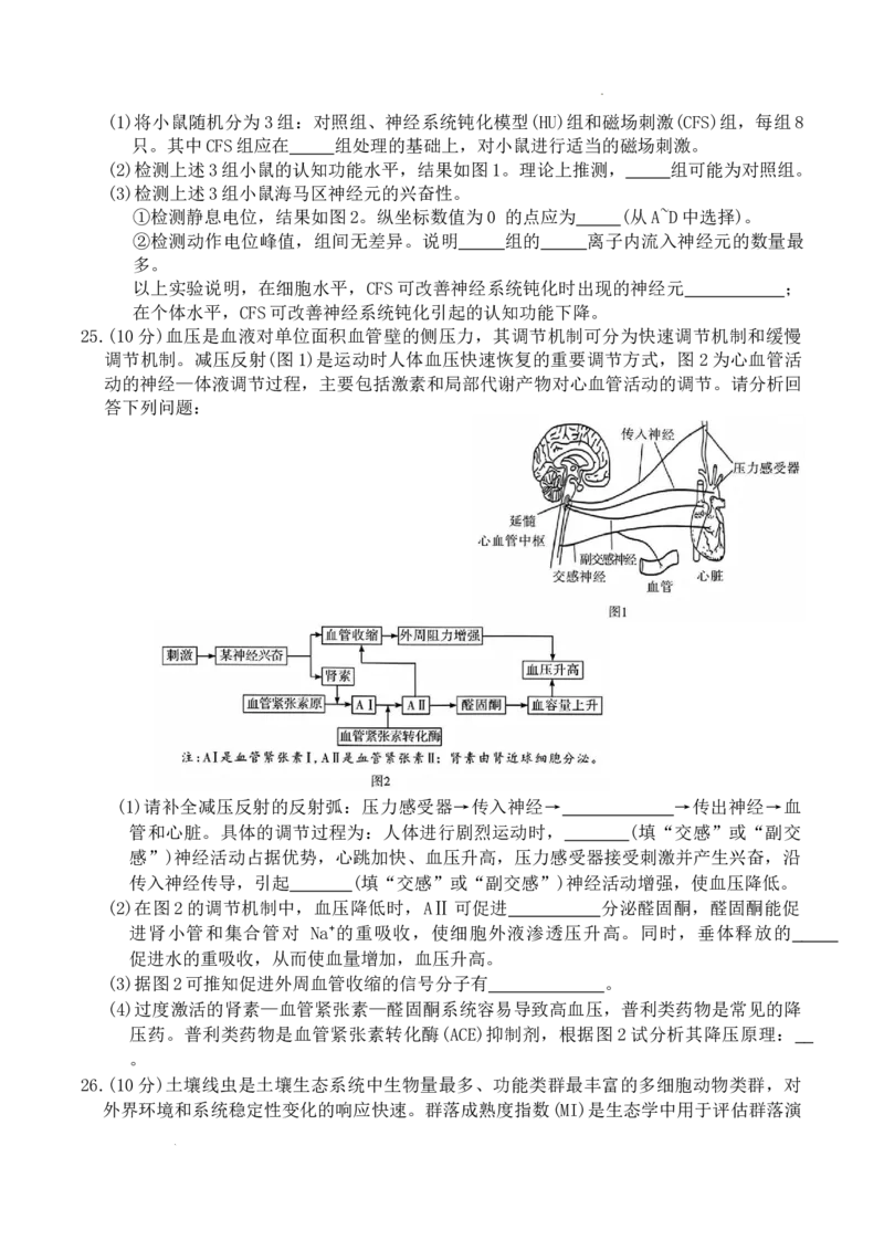 WM_生物试卷（高二入学N）_2026年03月高二试卷_260329湖南省长沙市长郡中学2025-2026学年高二下学期3月阶段检测（全科）_湖南省长沙市长郡中学2025-2026学年高二下学期3月阶段检测生物试题