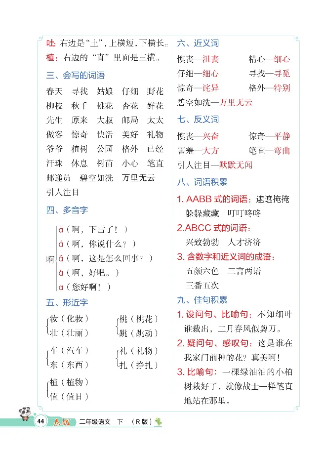 统编版语文2年级下册点拨全解_2026春小学教辅大合集_15-26春《荣德基》系列_26春1-6下语文《点拨全解》