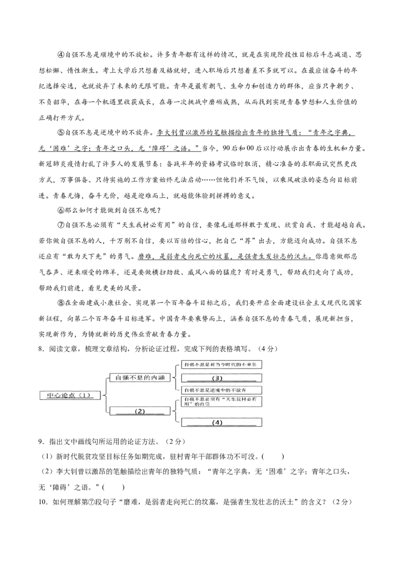 议论文阅读主题卷01：时代青年与奋斗担当（全国通用）（原卷版）_中考复习资料_语数英物化_1语文中考复习_2026年中考复习（更新中）_2026年中考语文一轮复习讲练测（全国通用）