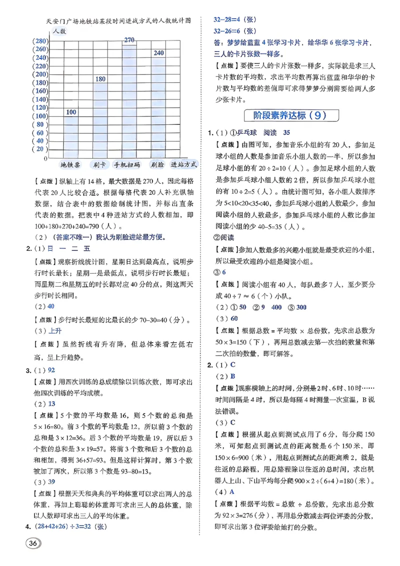 答案详解详析_2026春小学教辅大合集_6-26春《典中点》系列_26春《典中点》数学北师版（完整版）_26春典中点四年级数学下（BS版）_2026春《典中点》数学北师版4下(1)