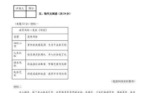 语文（南京卷）02（考试版A4）_中考复习资料_语数英物化_1语文中考复习_赠送：2025中考模拟题_2025年语文二模_语文（南京卷02）-2025年中考第二次全真模拟题
