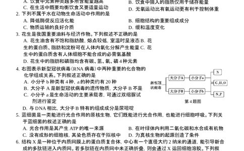 2601+宁波九校联考高一期末生物试卷_2026年02月高一试卷_260213浙江省宁波市九校2025-2026学年高一上学期期末联考（全）