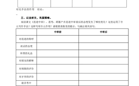 语文中考小说中的对比手法专题复习导学案_中考复习资料_语数英物化_1语文中考复习_2025年中考资料_备考2025中考语文二轮专项复习课件+教案+导学案