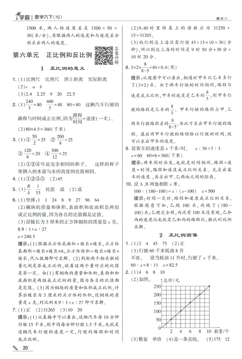 答案SJ数学6下_2026春小学教辅大合集_9-26春《经纶学霸》系列_26春《五星学霸》语数英系列_26春《五星学霸》数学苏教下册_2026春《五星学霸》数学SJ6下