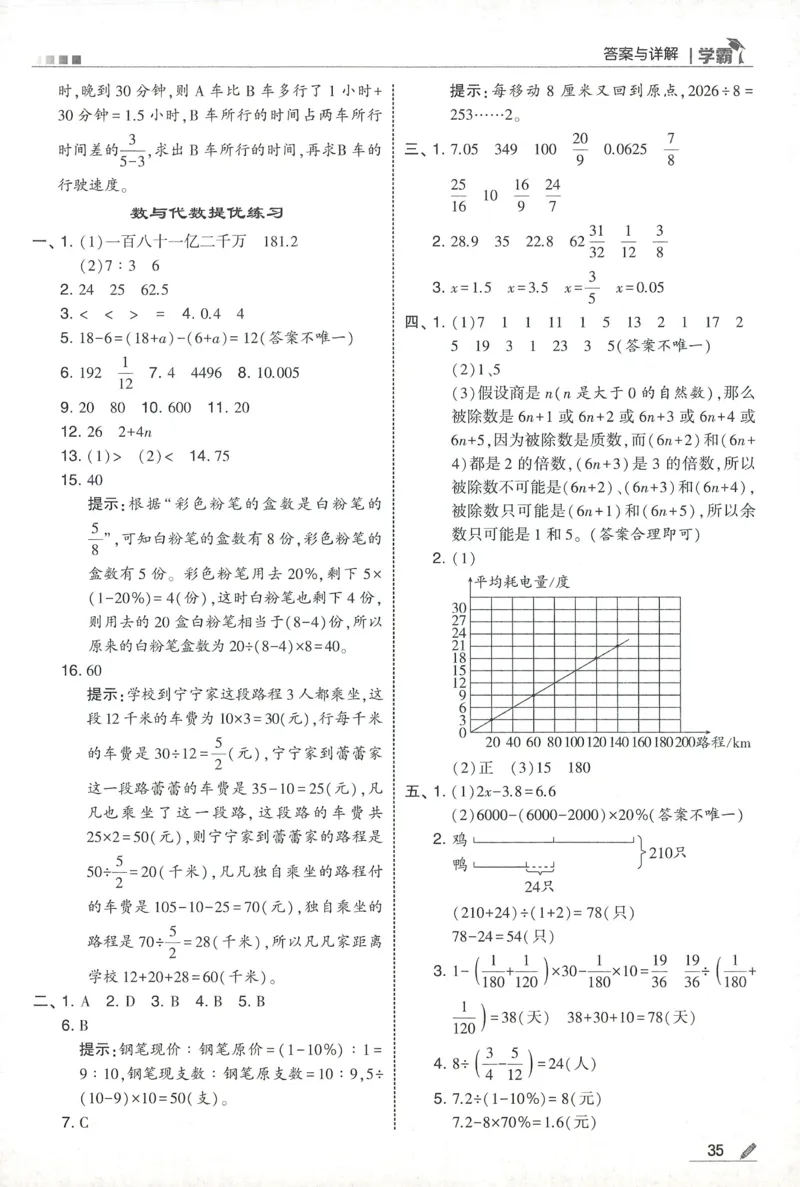 答案SJ数学6下_2026春小学教辅大合集_9-26春《经纶学霸》系列_26春《五星学霸》语数英系列_26春《五星学霸》数学苏教下册_2026春《五星学霸》数学SJ6下
