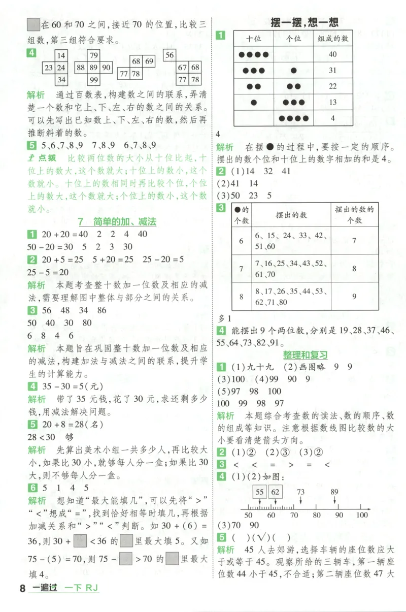 答案_2026春人教数学《一遍过》_26春《一遍过》人教数学1下